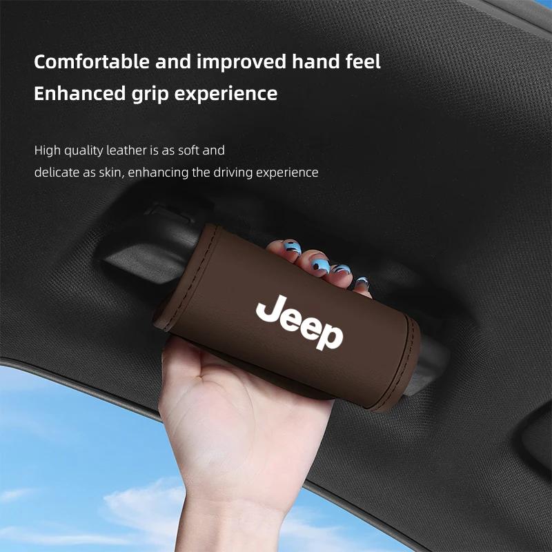 Para Jeep 2 Piezas Cubierta de Manija de Techo de Coche Cubierta de Reposabrazos Accesorios Interiores Para Jeep Grand Cherokee Wrangler JK Gladiator Compa