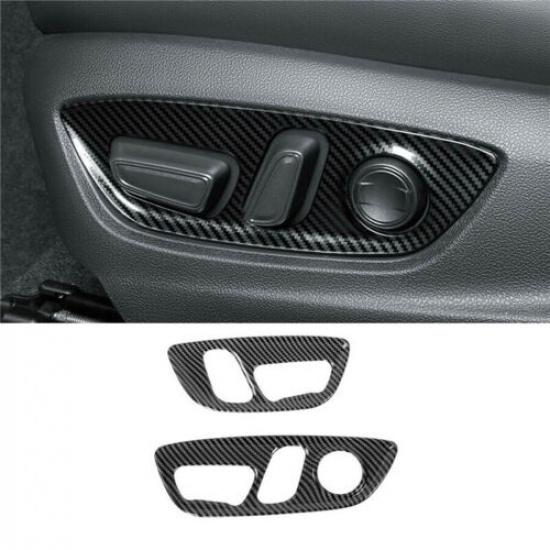 Carbon Fiber Seat Button Switch Panel Cover Trim For Toyota Highlander 2021-2024