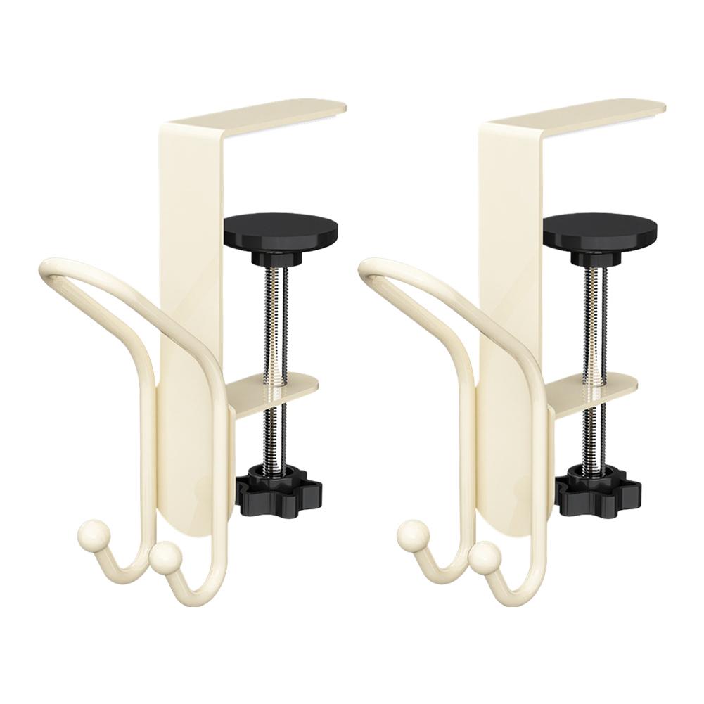 1/2Pcs 2-in1 Adjustable Desk Edge Hook Gaming Headset Desk Hanger Backpack Storage Hanging Hook Holder Punch-free Home Organizer
