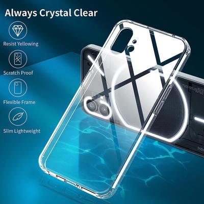 Transparent Mobile Phone Case for Nothing Phone (2) Anti-Drop Shockproof TPU+PC Slim Hybrid Cover
