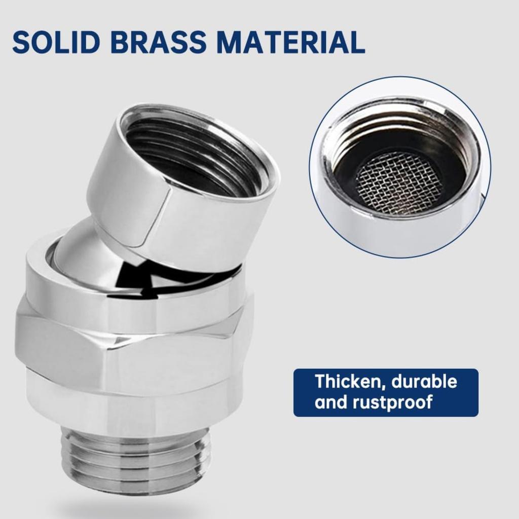 EMVANV Shower Head Swivel Ball Adapter, All Metal Adjustable Shower Arm Extension Connector, Adjustable Pivot Ball To Adjust Showerhead Angle,