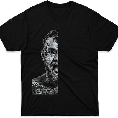 Mens Womens Tshirt Conor Mcgregor (Half Face Quote) Shirts for Men Women Mon Perfect Graphic Multicolor