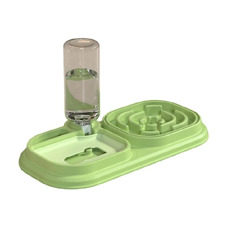 Pet Double Bowl Slow Feeder for Food & Water Feeding Chock Proof Dog Feeding Bowl Cats Water Food Feeder Treat Dishware