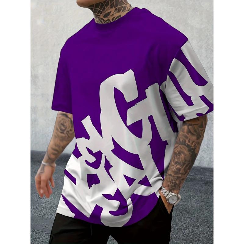 2025 New Summer Personalized Letter Printed Comfortable and Breathable Round Neck T-shirt Outdoor High Street Top