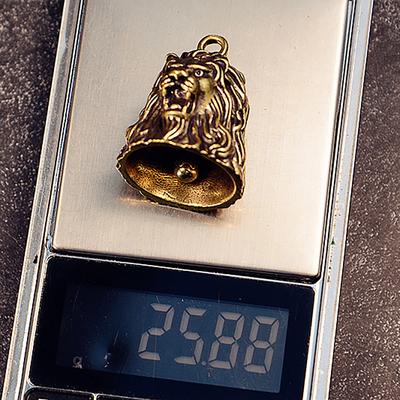 Lyckligt Mässingshantverk Lejonhuvud Klocka Nyckelbilknapp Vindklocka Sekt Bronsklocka Kreativ Gåva Fengshui Hemhänge