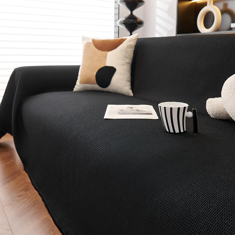 High-Grade Black Waterproof Sofa Towel Full Cover Cloth Sofa Slipcover Four Seasons Universal Sofa Cushion Sofa Cover