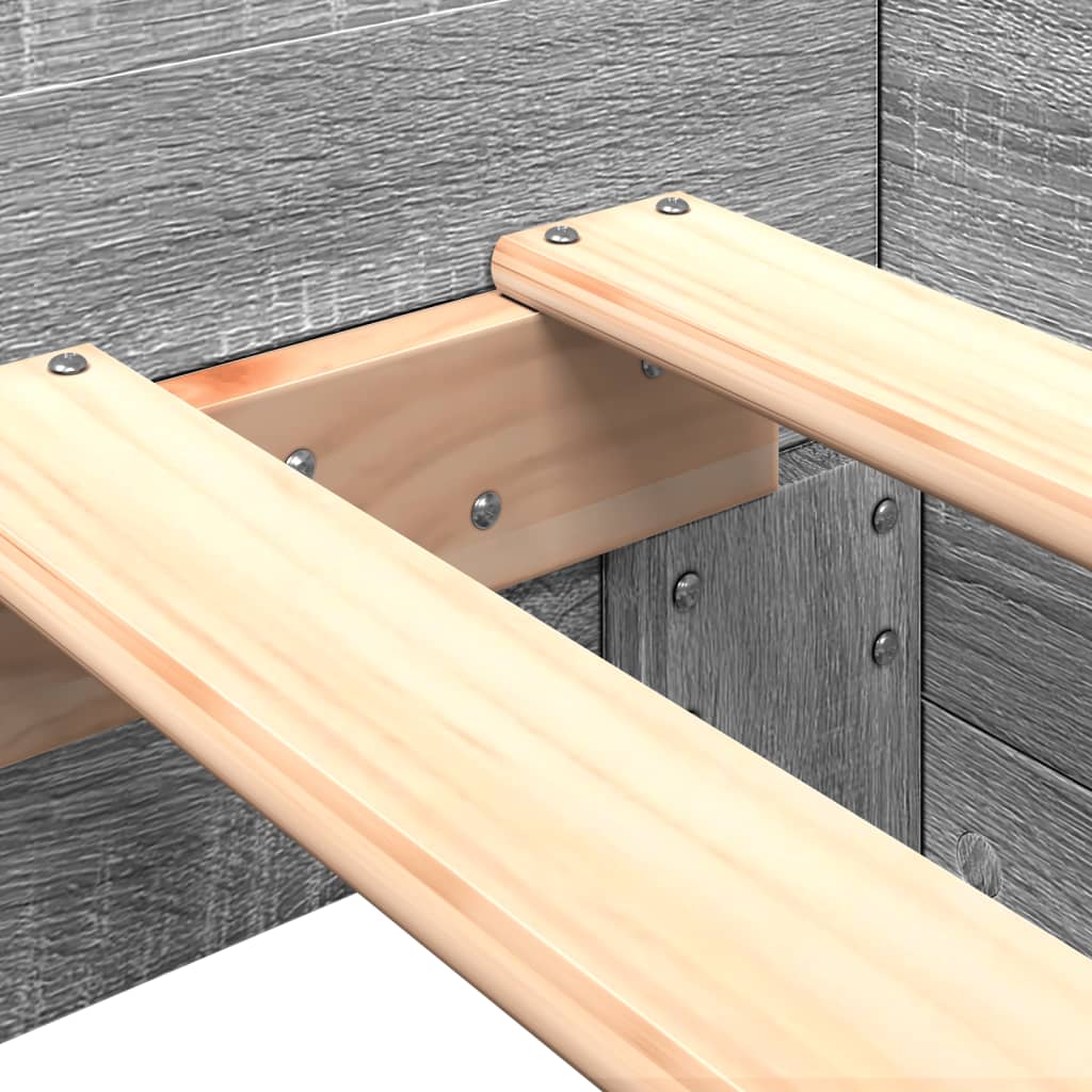 Bed Frame Gray Sonoma 90x200 cm Particleboard