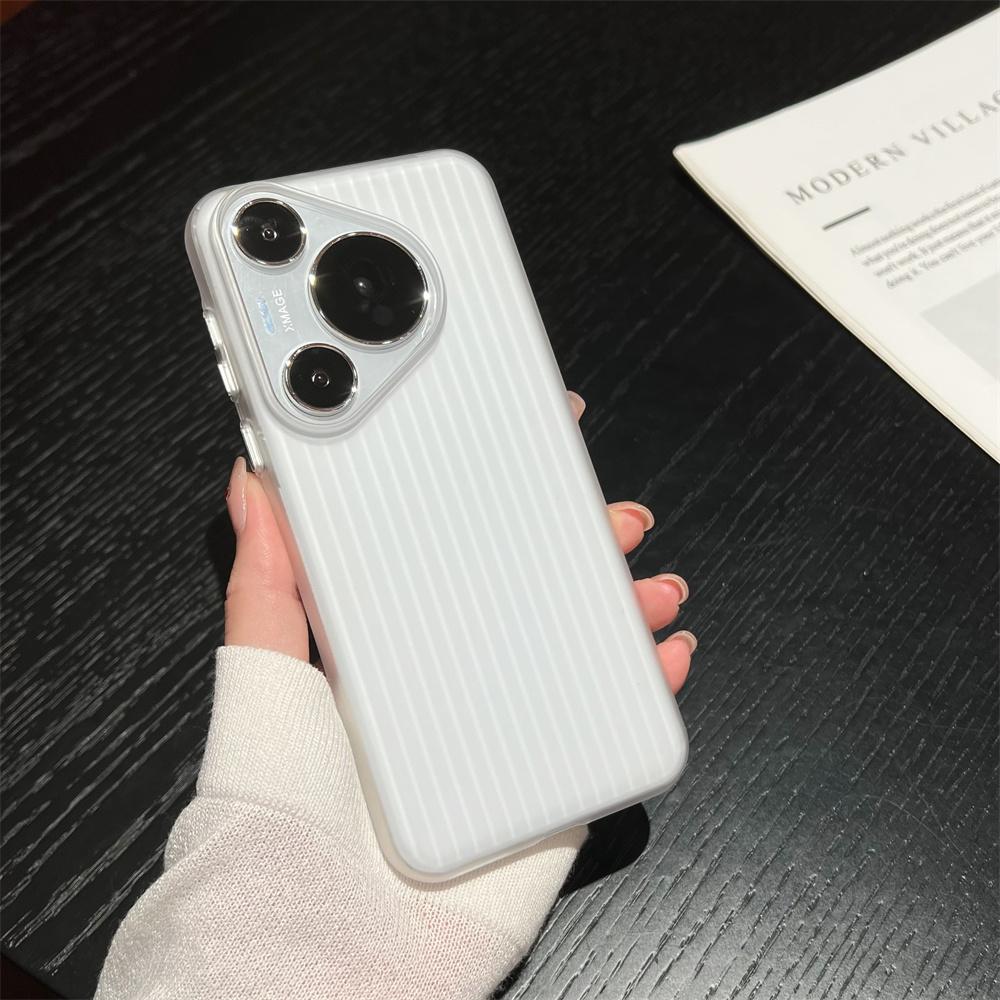 

Matte PC Hard Metallic Bumper Phone Case For Huawei Mate 60 50 40 Pura70 P70 Ultra Pro Plus Frosted Stripes Pattern Funda For Mate 60Pro