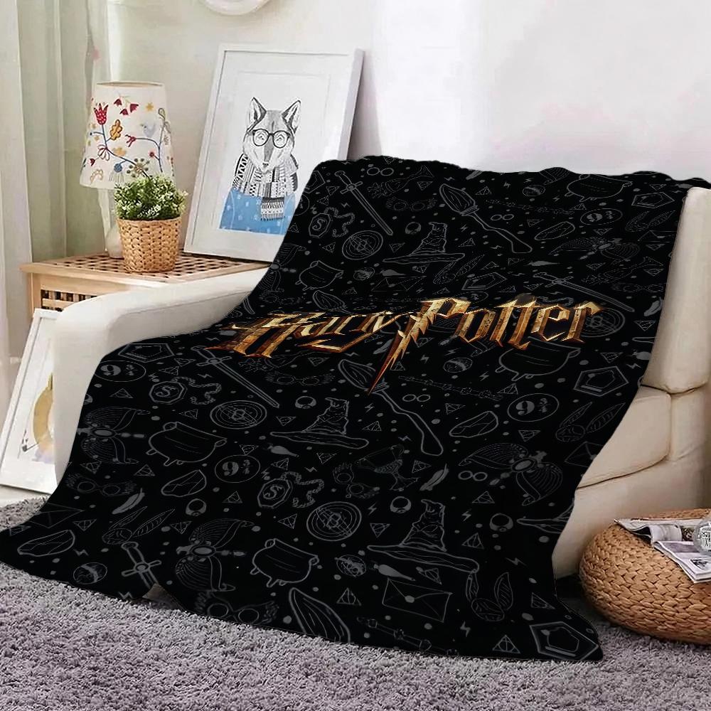Hogwarts Magical Essentials Theme Blanket Fluffy Plush Throw Blanket For Living Room Gaming Room Home Party Decor Christmas Gift