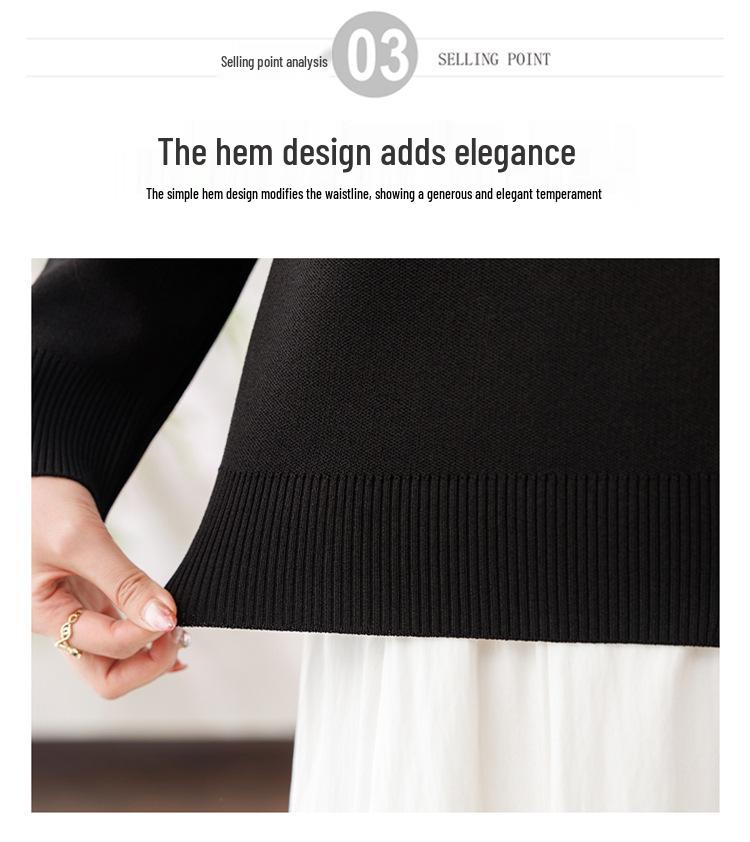Spring Knit Top for Middle-Aged & Elderly Women - Round Neck Cardigan Sweater