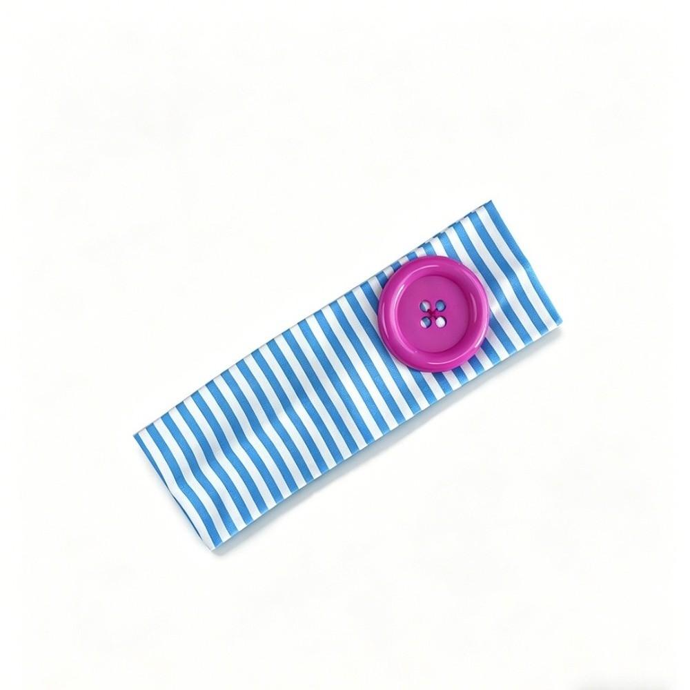 Oversized Button Sports Striped Printed Headband Stretch Fabric Fitness Hairband  Daily Wear