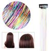 Women Clip-in Tinsel Hair Extension Heat Resistant Colorful Long Straight Fairy Glitter Hair Tinsel Women Girls Hair Accessories