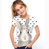 Animal Rabbit Baby Girl T-Shirt Summer  Short Sleeve 3d Printed Fun Girls'  Children's Clothing T-Shirt