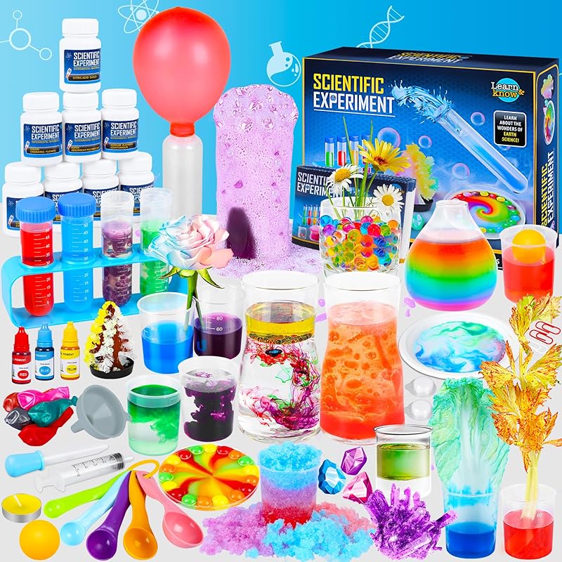 Science Kit for Kids,80 Science Lab Experiments,Scientist Costume Role Play STEM Educational Learning Scientific Tools,Birthday Gifts and Toys for 6 Science kit with 80 exper