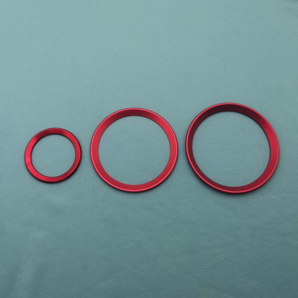 1Pc 3D Aluminum Car Steering Wheel Front Rear Black Emblem Badge Surrounding Ring Sticker for 45mm Logo/74mm Logo/82mm Logo