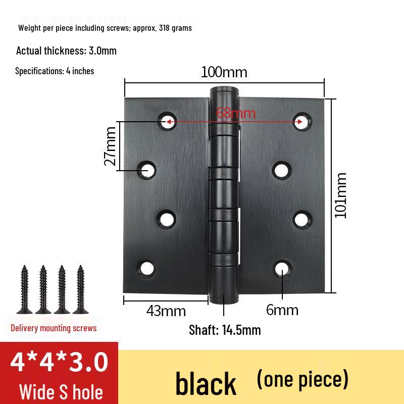304 Stainless Steel American-Style Widened Hinge for Wood, Metal, and Fire Doors