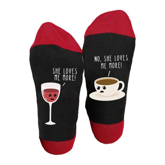 1 Pair Festive Christmas Socks Cute Snowman Bowknot Letters Print Mid Tube Winter Socks Holiday Gift