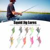 10pcs Squid Jig Hook Hard Fishing Lures Luminous Wood Fishing Shrimps Lure Bait Kit