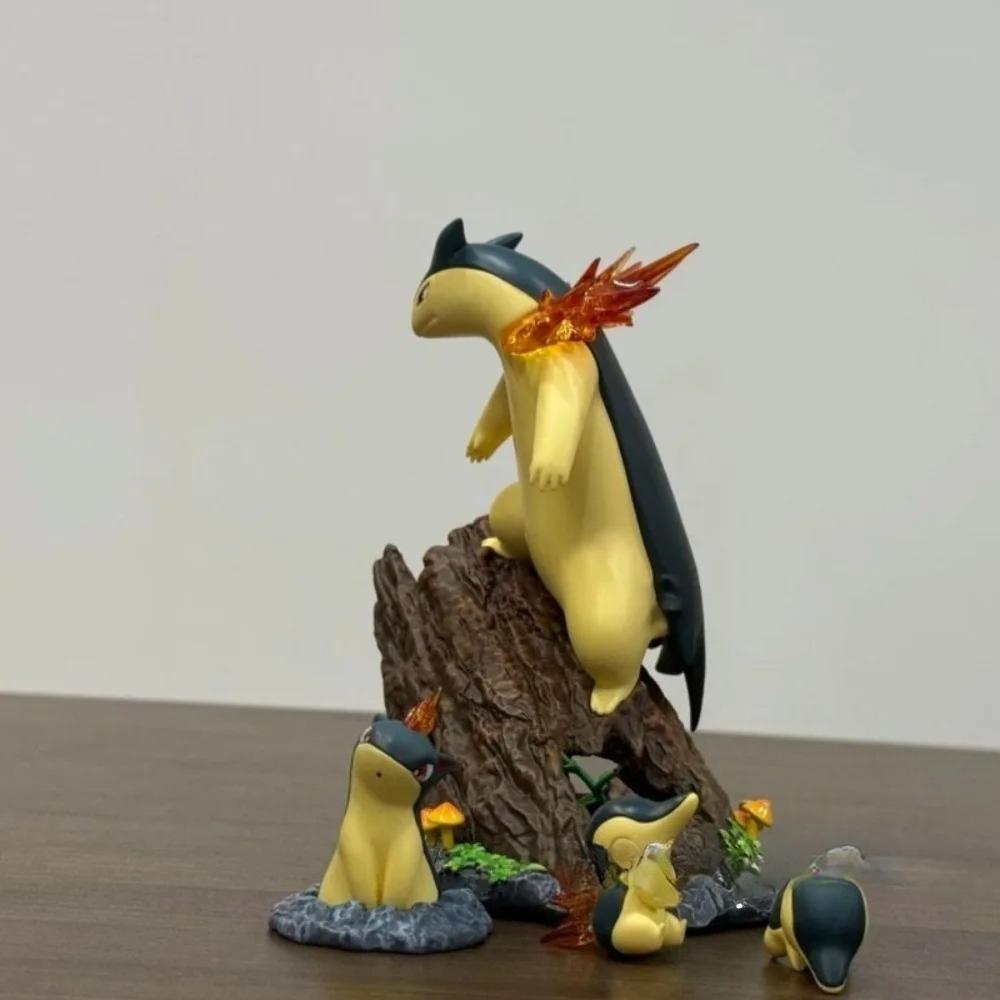 Anime Pokemon Adventure Figure Typhlosion Combination Action Figures Pvc Statue Collection Model Toys Gifts 13cm/5.12in