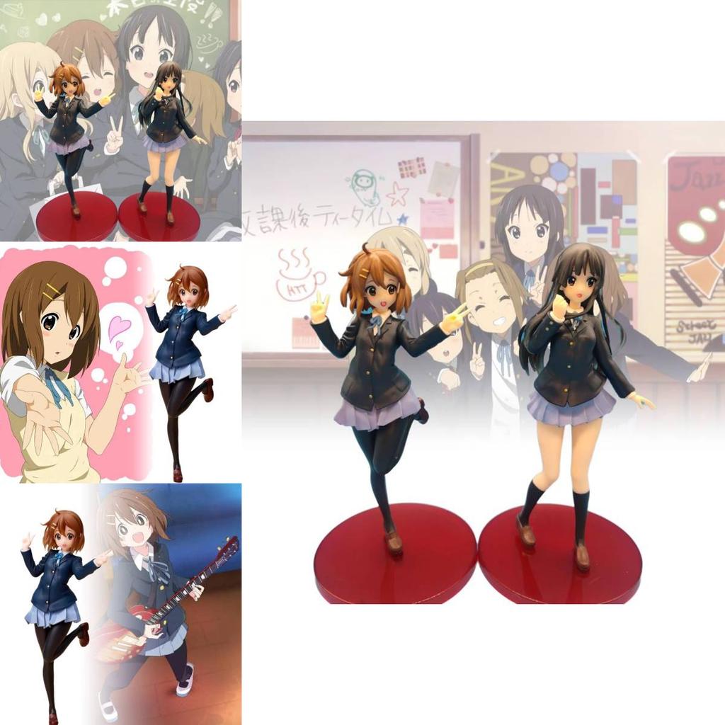 High Quality Coreful Pvc Figurine Of Yui Hirasawa And Mio Akiyama With Stunning Red Base