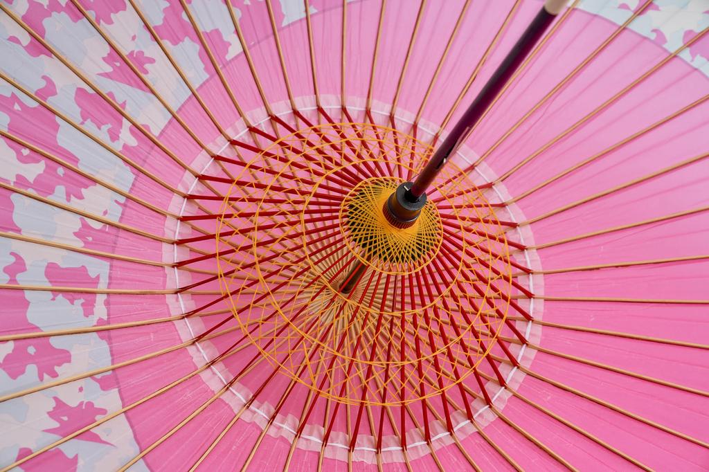 Yamamoto Bamboo Craft Shop Japanese Pink X (YAMAMOTOTAKIZAYIKUYA) Umbrella, Two-Stage Design, "Tsukiyoko Hydrangea"
