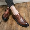 Classic Causal Business Brogue Leather Shoes Men's Career Oxford Fashion Black Dress Shoes Wedding Shoes Zapatillas Plus Size 46