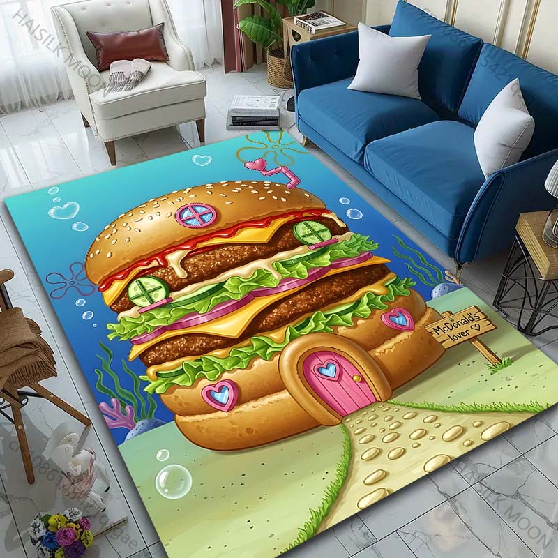 1PC Cute Spongebob and Friends Cartoon Carpet for Living Room Bedroom Sofa Doormat Home Decor Non-slip Floor Mat Luxury Gifts