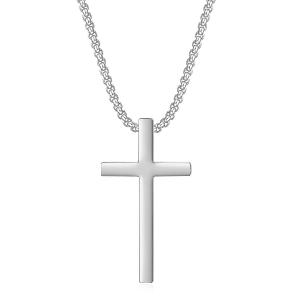 Simple Cross Stainless Steel Men's Necklace Pendant Titanium Steel Necklace Accessories