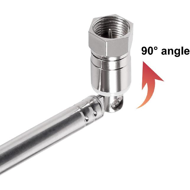 FM Telescopic Antenna 75 Ohm Indoor FM Radio Antenna F Type Male Plug Connector with 5pcs Converter for TV AM FM Radio Stereo Receiver