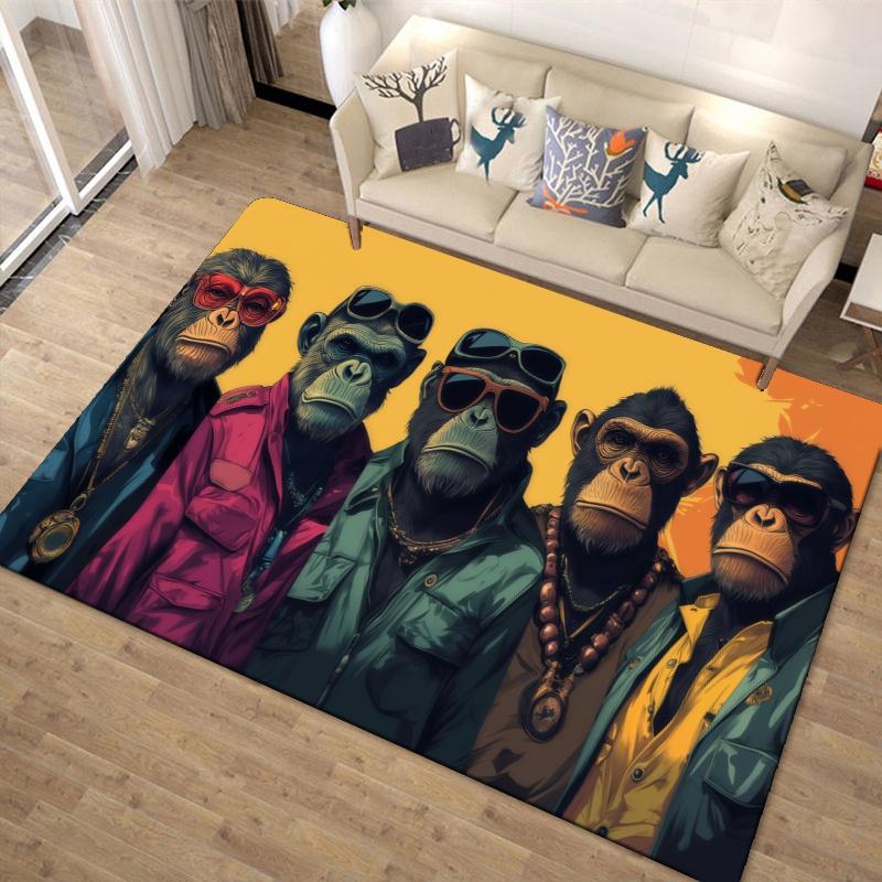 Monkey Street Graffiti Carpet Rug for Living Room Bedroom Home Sofa Decoration,Kids play Non-slip Floor Mat