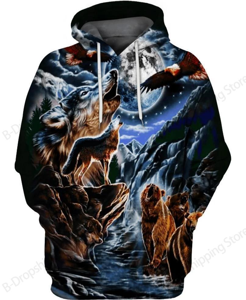Native Wolf Pattern Culture 3d Print Hoodie Men Women Fashion Long Sleeve Hoodies Vintage Coat Men Sweatshirt Unisex Clothes NEW