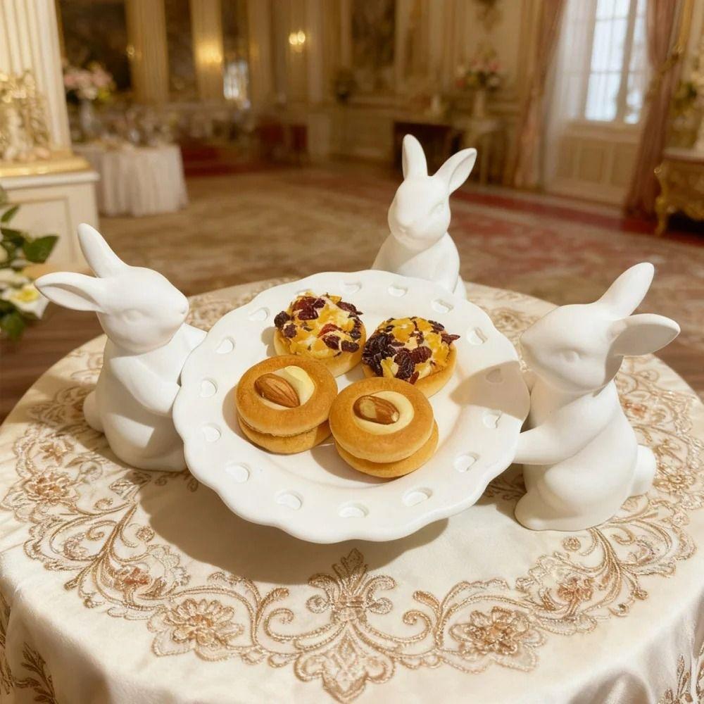 3D Easter Bunny Tray Mold Non-stick Easter Bunny Mold Decorative Candy Plates  Party