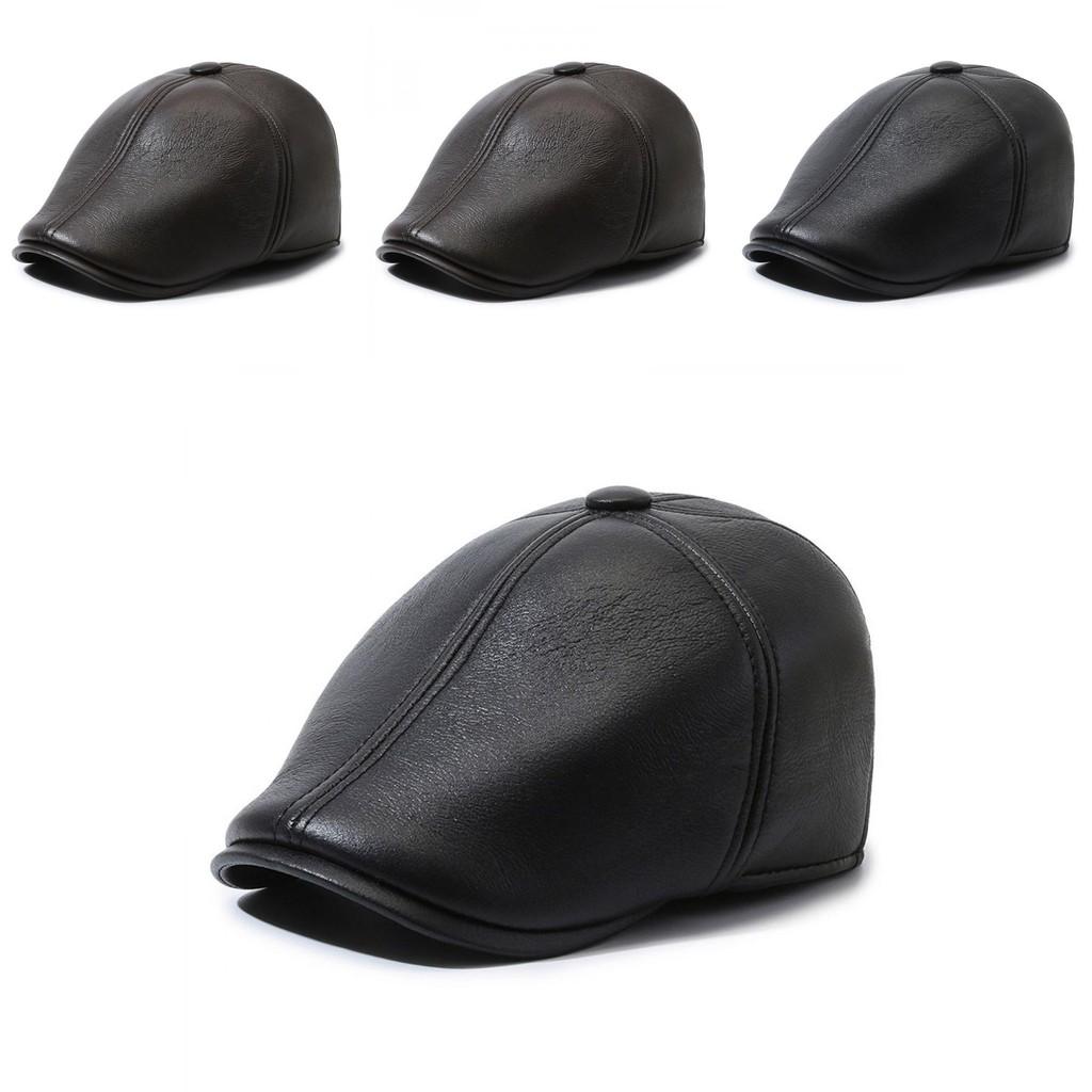 Leather Hats Middle Aged And Elderly Winter Men Warm Breathable Protection Ear