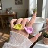 Metal Geometric Open Ring Adjustable Vintage Ring Enamel Calla Flower Ring  Jewelry Accessories