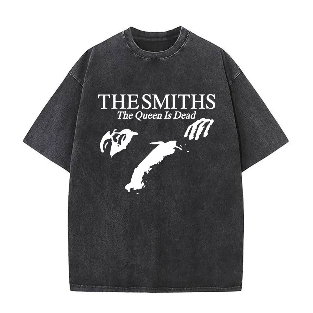 

The Smiths The Queen Is Dead Vintage Washed Tshirt s Indie Morrissey T Shirts Mens Alternative British Rock Band T Shirt S