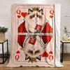 Eine königliche Katze, gekrönt und mit einem Umhang, gestaltet wie eine Herzkönigin-Karte. Decke für alle Jahreszeiten Mittagspause Überwurf Geschenk