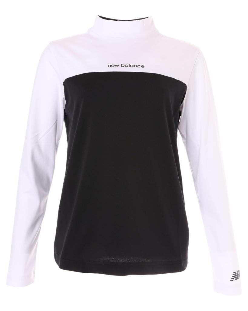 Golf Mock Neck Shirt x BLACK 1 [New Balance] Long-Sleeve (Mesh Reverse, Moisture-Wicking) / Women's / 012-6267503 030_WHITE [M]