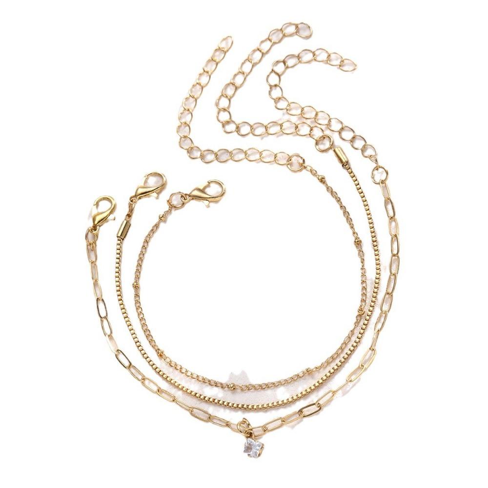 3-teiliges Vintage & Minimalistisches Strass-Armband-Set Perfekt für Alltag und Armband-Set