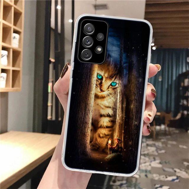 Cool Animal Big Cat Tiger Soft Phone Case For Samsung Galaxy A52 A53 A12 A13 A22 A23 A32 A33 A72 A73 5g A02s A03s A50s Pattern C