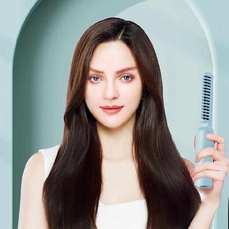 Lightweight Rechargeable Hair Straightener Brush Anti Scald Comb with Quick Heat Up Adjustable Temperature for Travel