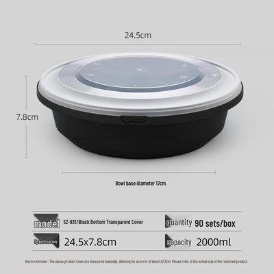 HANDUNYOU 2000ml Disposable Rectangular Takeaway Boxes