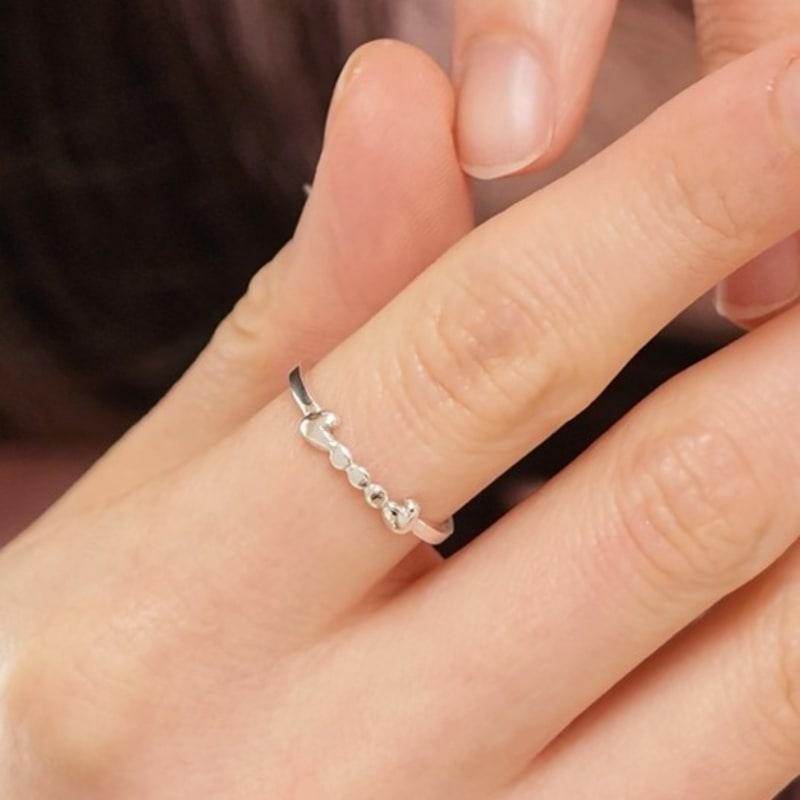 

BELLOOGGI Little heart ball chain ring No. 10