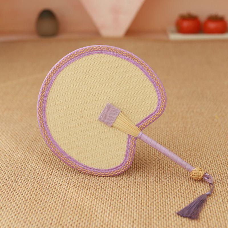 Handmade Natural Straw Palm Fan Woven Handheld Fan Portable Summer Cooling Fans For Party Wedding Camping Home Decoration
