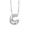 FLOLA Silver Plated Bubble Letter Pendant Necklaces For Women Initial Letter A-Z Necklace Custom Name Copper Jewelry nkeq63