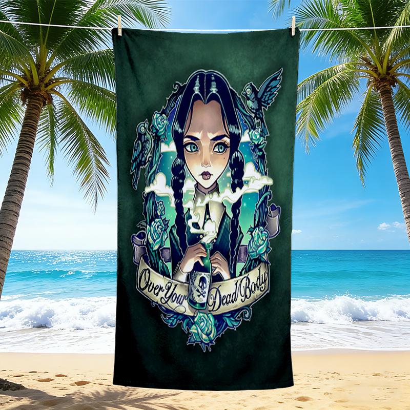 1Pc Dark Gothic Fantasy Beach Towel Quick Dry Multiuse For Beach Pool Gym Yoga Home Travel Christmas Halloween Xmas Gift El145