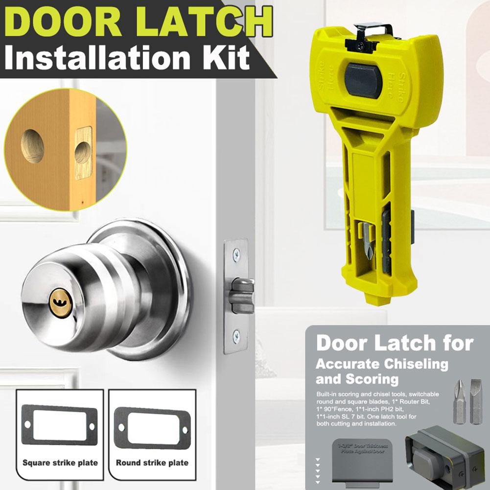 Door Latch Kit for Accurate Scoring and Chiseling Door Installation Kit Fit for Square or Round Latch 1-3/8"or 1-3/4" Thick C5M0
