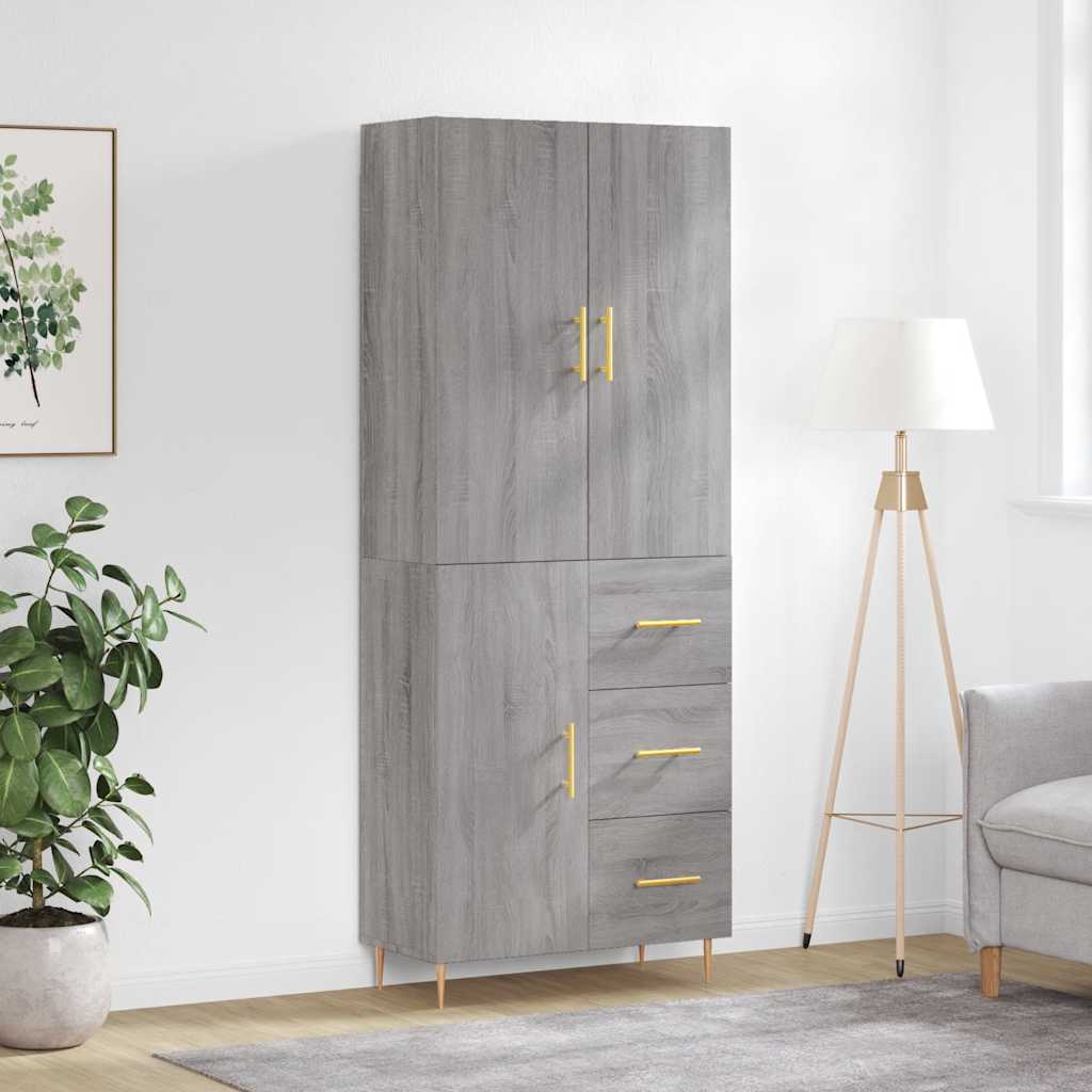 Highboard Grey Sonoma 69.5 x 34 x 180 cm Particle Board