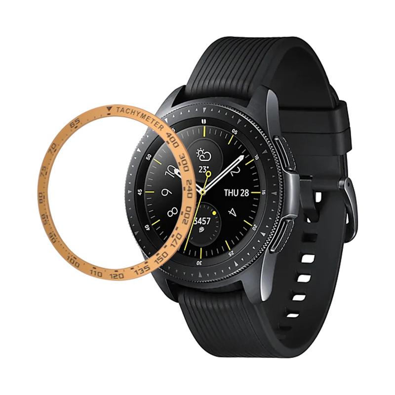 

Anti Scratch Aluminium Alloy Smart Watch Dial Speed Bezel Styling Adhesive Cover for Samsung Galaxy Watch 46mm Gold