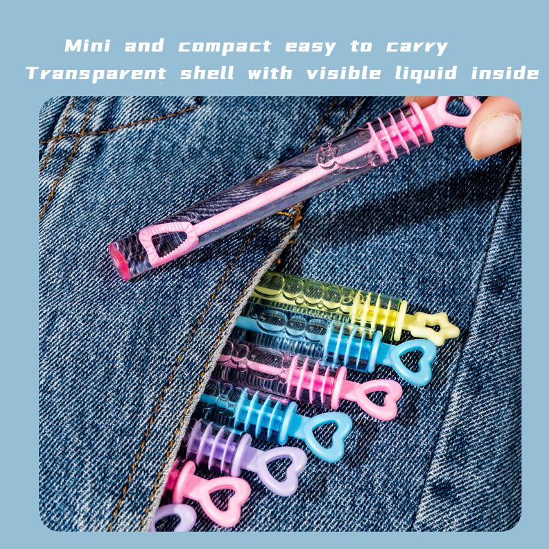 Children's Bubble Blowing Toy Bubble Water Summer Mini Compact Portable 10CM Small Test Tube Bubble Stick with Bubble Water