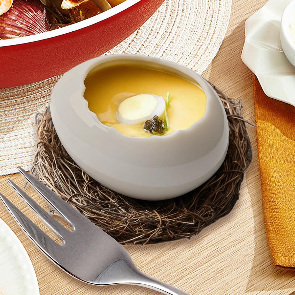 Salad Bowl Rustic Serving Container Table Decor Steamed Egg Bowl Snack Dishes for Salad Soup Side Dishes Home Apartment